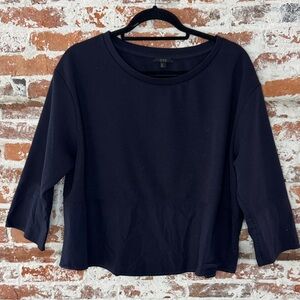 COS oversized Boxy Top Mixed Media Navy Large